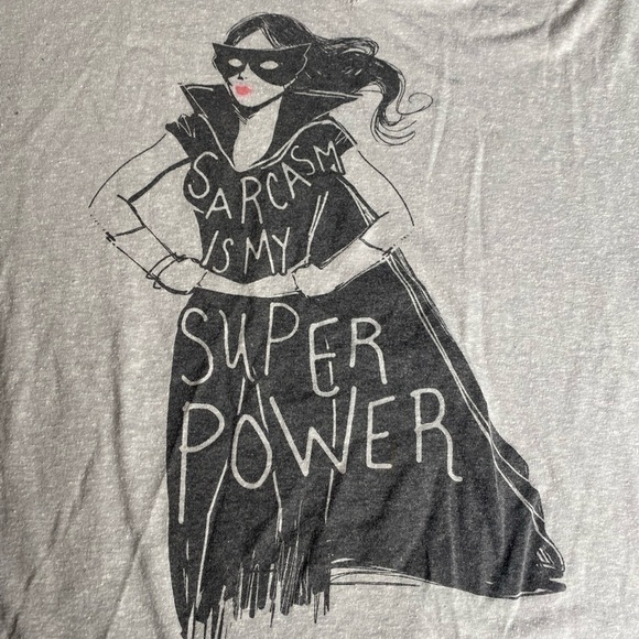 TOKYO DARLING SARCASM IS MY SUPERPOWER GRAY TEE SIZE LARGE - Picture 3 of 3